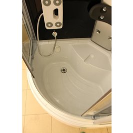 Kabina prysznicowa z hydromasażem głęboki brodzik czarne ściany 110x110 WSH7127-110