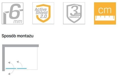 Parawan wannowy składany 120x140 cm lewy New Soleo P-0143 Gunmetal Brushed