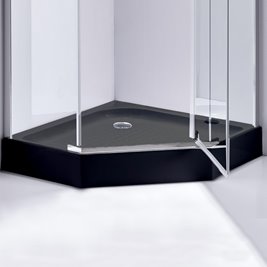 Czarny brodzik prysznicowy pięciokątny 100x100 SXL07C wysokość 15 cm