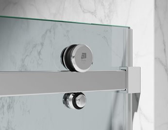 Drzwi prysznicowe rozsuwane prawe/lewe do wnęki 111-117 cm szkło 8mm przeźroczyste profile chrom Swiss Liniger