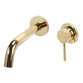 Złota bateria umywalkowa podtynkowa Owen Rea