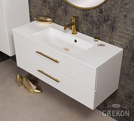 Szafka wisząca z umywalką biały mat 100 cm Belli Gold Gante