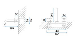 Bateria podtynkowa umywalkowa czarna Exit Black Rea