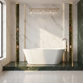 Wanna wolnostojąca ryflowana owalna 170 cm Ofelia Rea zdjęcie 3