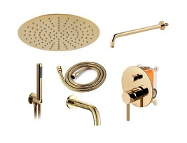 Złoty zestaw wannowo prysznicowy Lungo Gold Rea