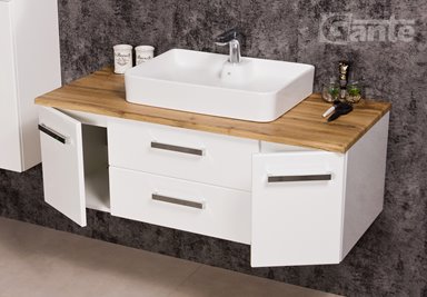 Szafka wisząca z umywalką nablatową 120 cm seria Fokus B