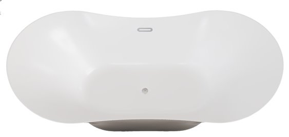 Czarno-biała wanna wolnostojąca 170 cm korek klik-klak chrom Amber Besco #WAS-170BABB