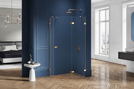 Złota szczotkowana kabina pięciokątna 100x80 EXK-3861 Avexa New Trendy Gold Brushed