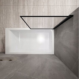 Czarny parawan nawannowy ruchomy 70 cm Lagos Rea