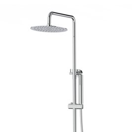 Kolumna prysznicowa w kolorze chrom z baterią termostatyczną deszczownica okrągła CMN01TCH Lugo Corsan