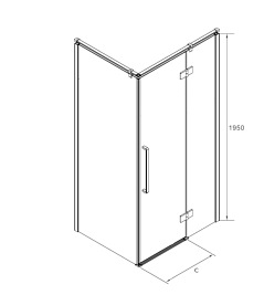 Złota prostokątna kabina prysznicowa 100x80 BK248T08/10ZP Fresh Line Prawa