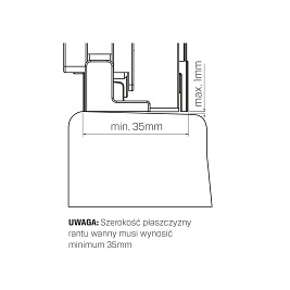 Chromowany parawan wannowy rozsuwany 100 cm Smart New Trendy EXK-4096