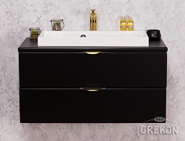 Czarna szafka łazienkowa z umywalką 80 cm Liv Victa