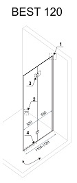 Kabina prysznicowa, drzwi składane 120x70 Rea Best Double