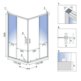 Kabina prysznicowa kwadratowa 80x80 profil czarny City Rea Black