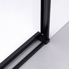 Czarna prostokątna kabina prysznicowa Super Slim Nova 90x80 drzwi rozsuwane