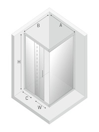 Kabina prostokątna 90x80 D-0263A/D-0104B New Varia