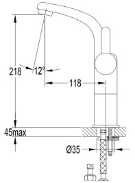 Bateria umywalkowa, kolor złoty Darling DA5012/1GL Omnires