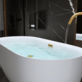 Wanna wolnostojąca 170 cm złoty szczotkowany korek oraz przelew Cesana Hydrosan