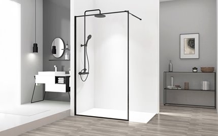 Ścianka prysznicowa 110 cm z czarnym profilem Bler Rea