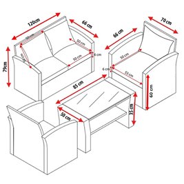 Meble ogrodowe z technorattanu sofa, stół, fotele zestaw Lagos kolor brąz zdjęcie 21