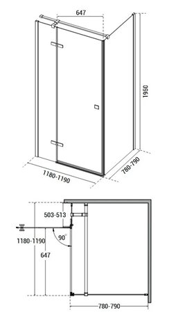 Stal szczotkowana prostokątna kabina prysznicowa 120x80 lewa Pixa Besco PPL128-195GR zdjęcie 8