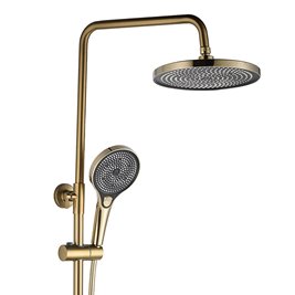 Złoty szczotkowany zestaw prysznicowy z wylewką Rebel Rea Gold Brush