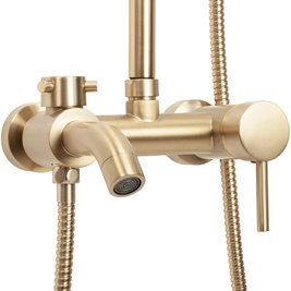 Złoty szczotkowany zestaw prysznicowy z wylewką Luis Rea Gold Brush