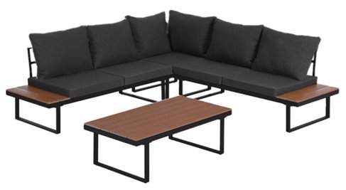 Zestaw mebli ogrodowych metalowych stół i narożnik Toba