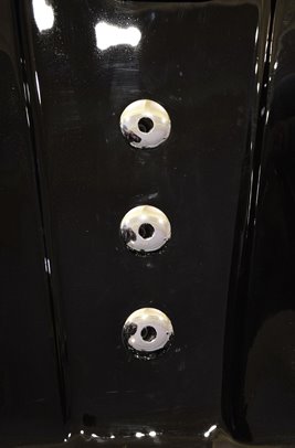 Czarna wanna z hydromasażem dwuosobowa 180x120 cm MO-1631B Lewa