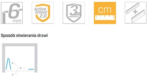 Drzwi prysznicowe składane 100 cm lewe D-0148A/D-0095B New Soleo