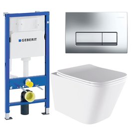 Zestaw podtynkowy stelaż GEBERIT DUOFIX + miska AQUA-WH-03 + przycisk DELTA 50 chrom