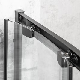 Kabina prysznicowa z niskim brodzikiem czarny profil 80x80 Aruba Kerra