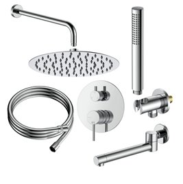 Zestaw prysznicowy podtynkowy z wylewką wannową chrom Ultimate ANUL131121 Avapax