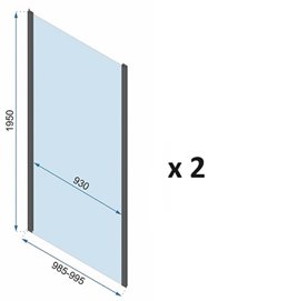 Czarna kabina prysznicowa przyścienna 140x100 Rapid Slide Rea