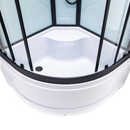 Kabina prysznicowa półokrągła zabudowana na wysokim brodziku 80x80 Nina