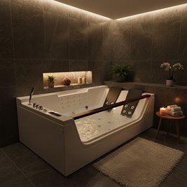 Wanna z hydromasażem prostokątna podgrzewacz wody 180x120 cm Imperia 610