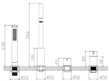 Bateria nawannowa 4-otworowa chrom Ultimate ABUL241121 Avapax
