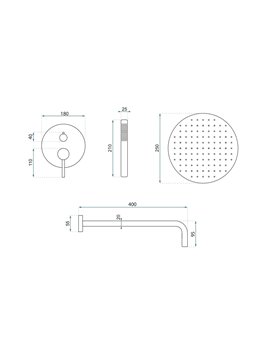 Zestaw prysznicowy podtynkowy box Foss Clif Inox Rea