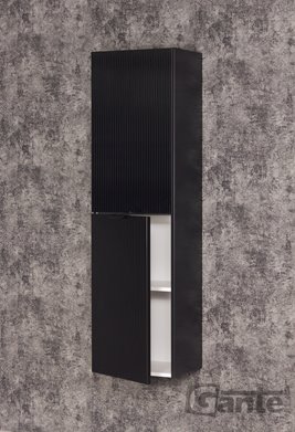 Słupek łazienkowy wiszący szklane fronty czarny mat 40x144 cm Bravia Gante