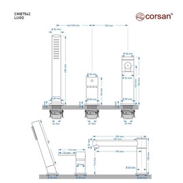 Czarna bateria nawannowa CMB7542BL Lugo Corsan