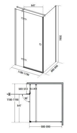 Stal szczotkowana prostokątna kabina prysznicowa 120x90 lewa Pixa Besco PPL129-195GR zdjęcie 8