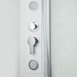 Kabina prysznicowa zabudowana z hydromasażem biała 90x90 Wega WH Kerra