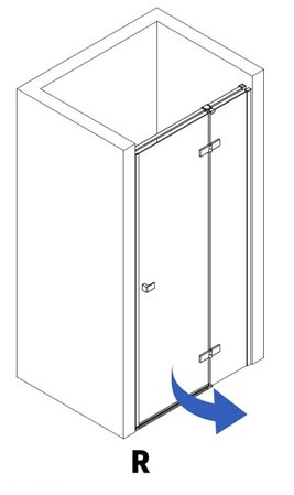 Drzwi prysznicowe uchylne 80 cm Rea Atlas złoto szczotkowane prawe