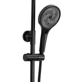 Czarny zestaw prysznicowy z wylewką Rebel Rea