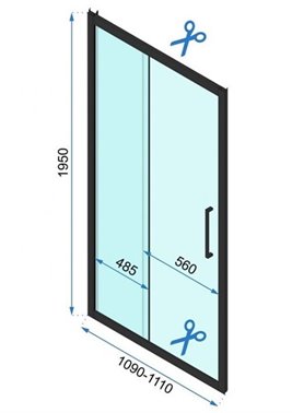 Złote szczotkowane drzwi prysznicowe rozsuwane 110 cm Rapid Slide Rea