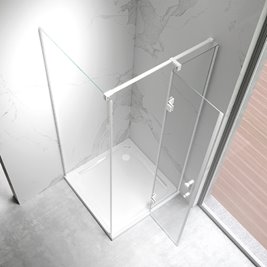 Biała kabina prysznicowa 100x100 kwadratowa drzwi uchylne KZ01D