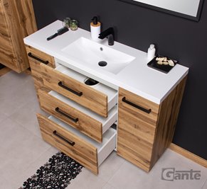 Szafka wisząca z umywalką 120 cm kolor dąb naturalny 39/3 seria Fokus Loft Gante