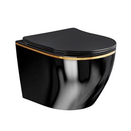 Zestaw podtynkowy stelaż GEBERIT DUOFIX + miska MIZU-BL-GL-RIM-03 + przycisk DELTA 50 czarny mat