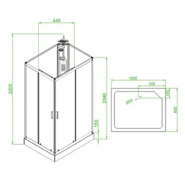 Kabina prysznicowa zabudowana prostokątna profil szczotkowany 100x80 Alma Lewa
